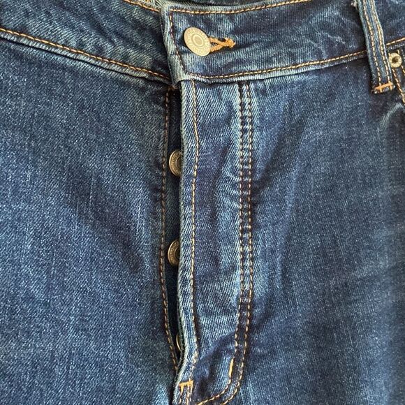 Old Navy High Rise O. G. Straight Ankle Fringe Buttonfly Jeans - Picture 3 of 9